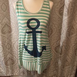 Voll scoop neck tank top with anchor. Size SM-M